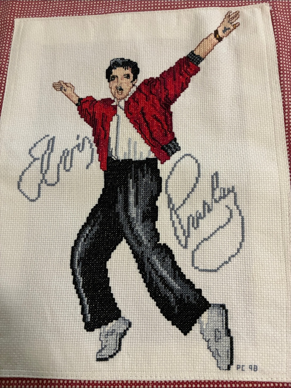 Elvis Presley Cross Stitched Pillow Sham